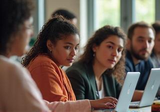 People participating in a digital skills workshop